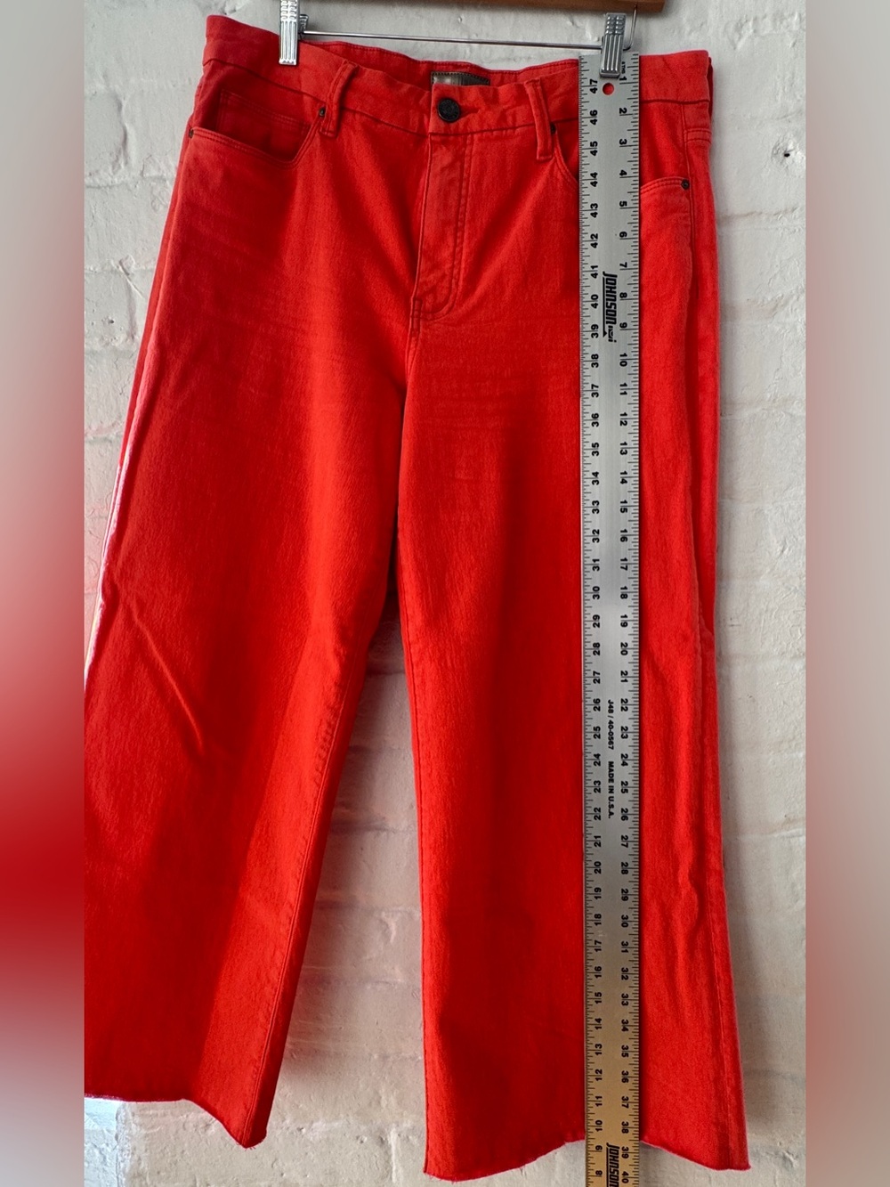 KUT from the Kloth Meg High Rise Wide Leg Jeans Orange Size 12 - Picture 6 of 8